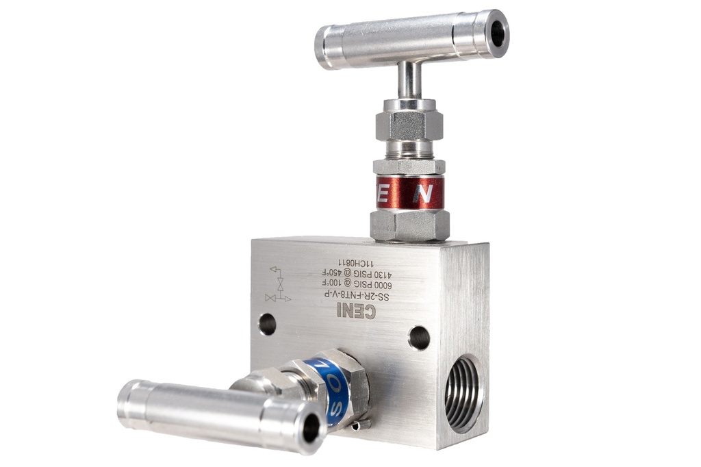 VALVULA BLOQUEO Y PURGA SS-2R-FNT8-V-P (montaje remoto)