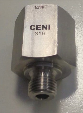 ADAPTADOR MANOMETROS CENI 1/2 NPT Hembra a  1/4 BSP Macho